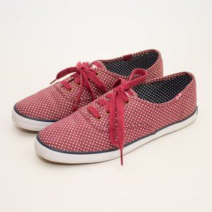 Keds Burgundy Red Polka Dot Classic Tennis Shoes